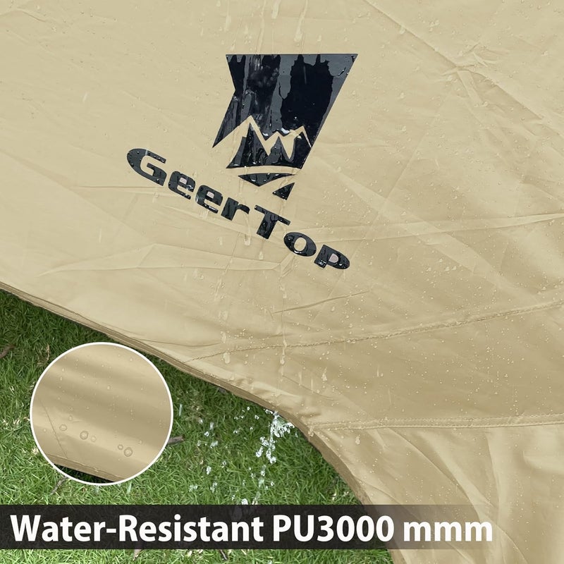 GEERTOP Portable Backpacking Tent Tarp 17 x 10 ft Large Hammock Rain Fly Tarp Shelter Camp Awning for Outdoor Travelling - No Includes Poles - Image 3